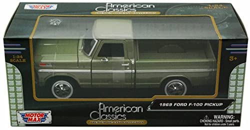 Motor Max 1969 Ford F-100 Pickup, Green - Motormax Premium American 79315 - 1/24 Scale Diecast Model Car by Motor Max - Image 5